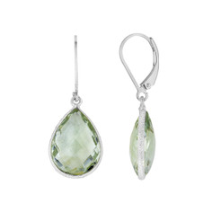12 Carat Green Amethyst Teardrop Earrings in Sterling Silver product